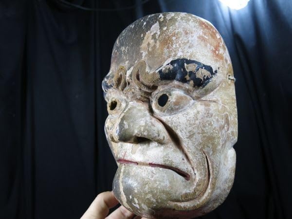 古面　べしみ　江戸時代　木彫　彫刻　お面　能面　圧面　面　見 Amazon.co.jp: 古面べしみ江戸時代木彫彫刻お面能面圧面面見 303