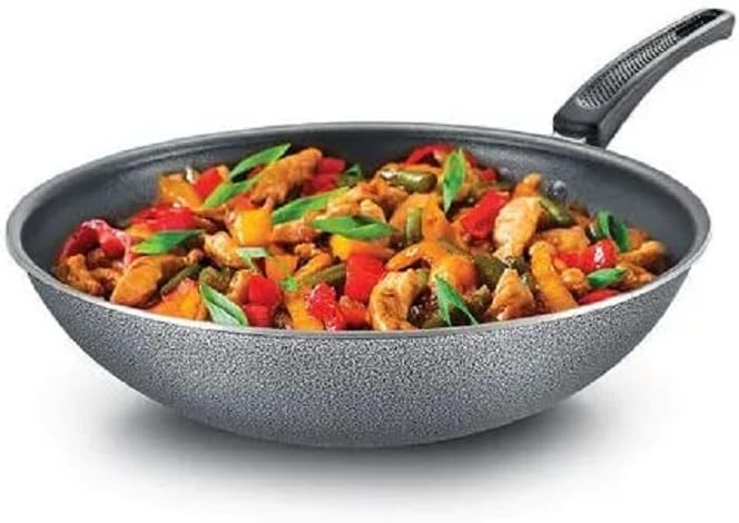 Prestige Omega Select Plus Wok 30 Cm Diameter (Aluminium, Non-Stick),Black