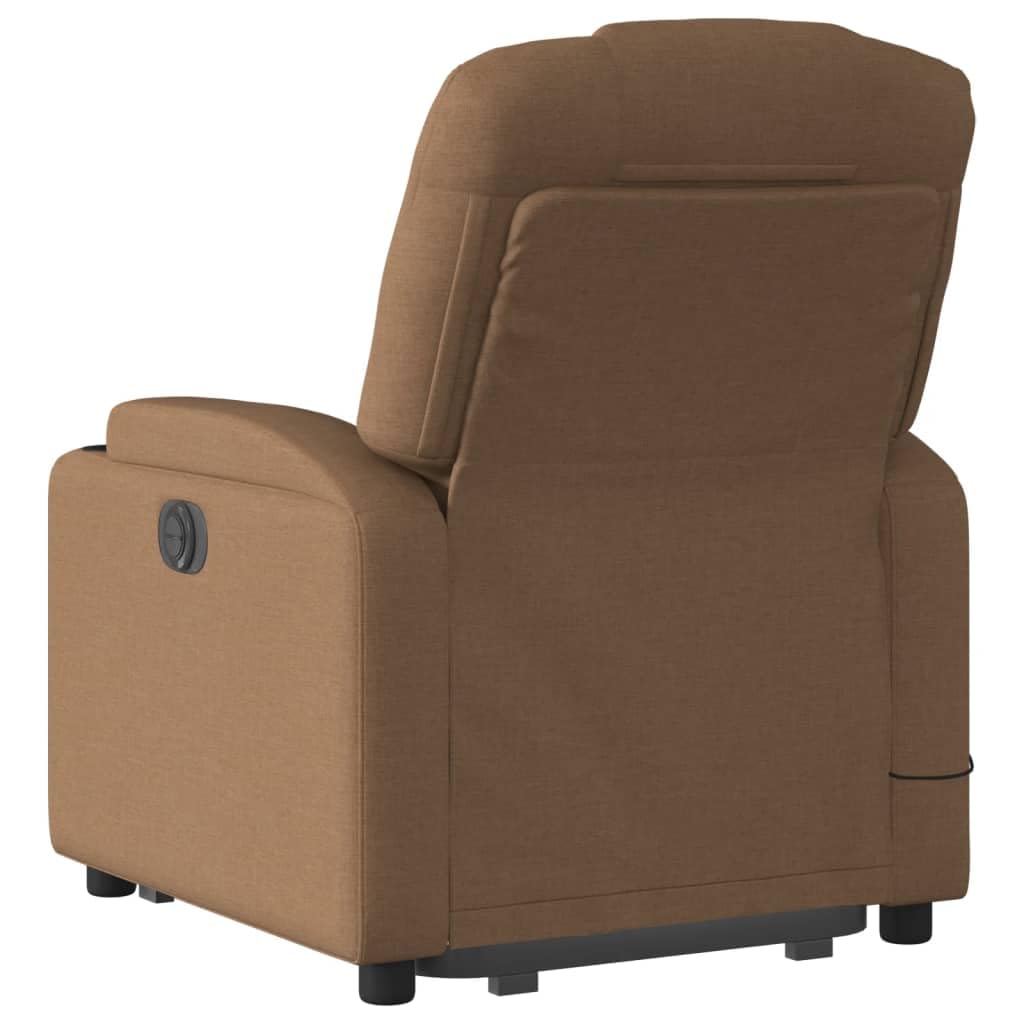 Poltrona Alzapersona Massaggiante Elettrica Marrone Tessuto,Poltrona Relax,Poltrona Massaggiante,Poltrona Camera da Letto/Ufficio-3204408