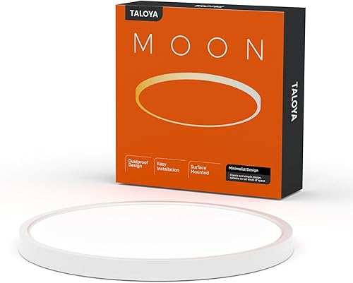 Miniatura 126 de TALOYA Lámpara de techo LED negra de 10 pulgadas, montaje empotrado, CCT 5 en 1 seleccionable (3000K/3500K/4000K/5000K/6500K), 2000LM 0.94 pulgadas