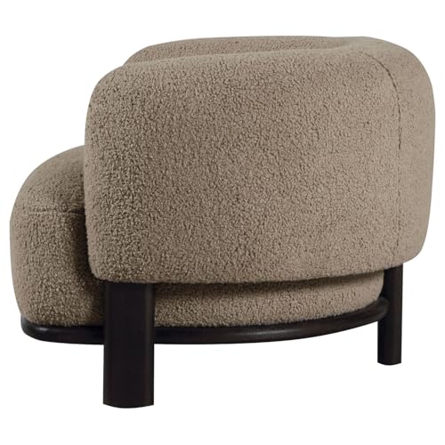 Sillón elegante tapizado color champiñón miniatura 5
