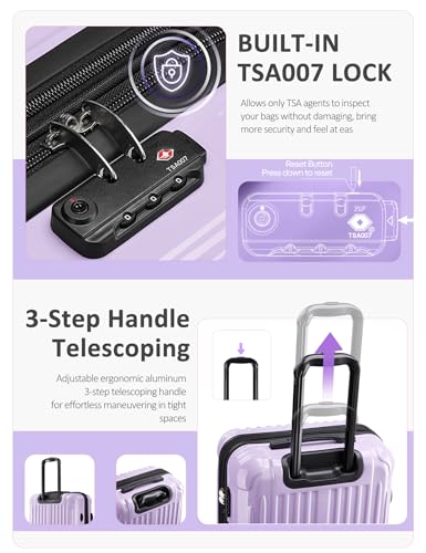 Image of Carry on Luggage 2 Piece(20in /24inch - Airline Approved Suitcases with Spinner Wheels, Built-In TSA Lock,Hard Shell Expandable Suitcases