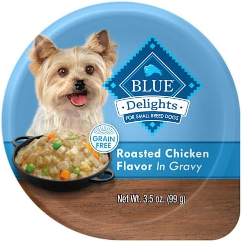 Blue Buffalo Blue Life Protection Delights Small Breed Roasted Chicken Flavor in Hearty Gravy Wet Dog Food, 3.5 oz., Case of 12