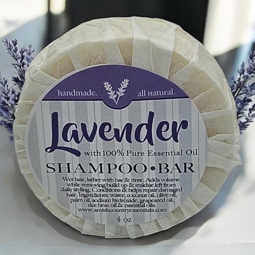 Lavender Shampoo Bar with 100% Pure Essential Oil, 4 oz, Handmade, All Natural, Lavender, Nourishing, All Hair Types, Calming image 4
