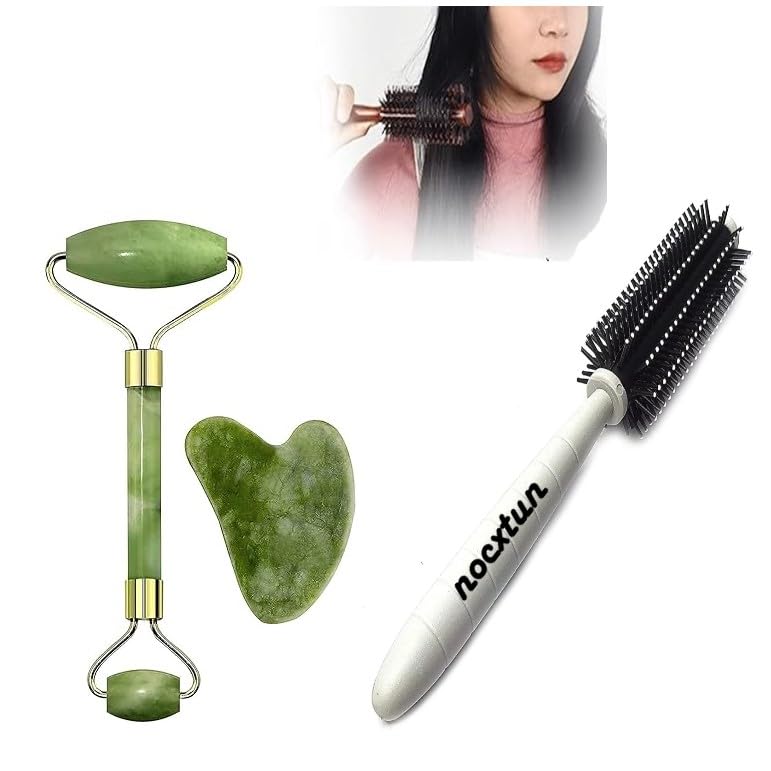 See full amazon price history chart for NOCXTUN Facial Massager Jade Roller & Gua Sha Tool Natural Himalayan Stone for Face Neck Healing Skin Wrinkles with Round Hair Brush Comb free-(Pack of 3) NOCXTUN Facial Massager Jade Roller & Gua Sha Tool Natural Himalayan Stone for Face Neck Healing Skin Wrinkles with Round Hair Brush Comb free-(Pack of 3) (B0CTMTX7CZ) Amazon Price History, Amazon Price Tracker