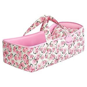 Rakki Dolli Weiches Puppen-Tragebett-Set für 40,6 cm große Babypuppen und kleiner, 3-teiliges Set enthält ein Kinderbett, eine Matratze und ein Kissen, passend für American Girl Puppen