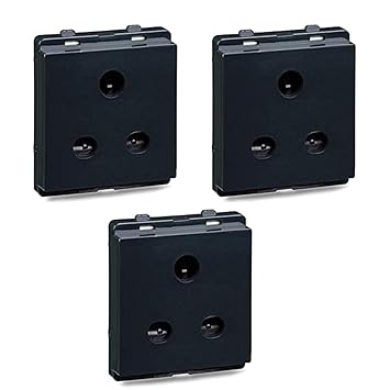 Schneider electric Livia-10A 2/3 Pin Socket with Shutter - Pebble Grey (Pack of 3)