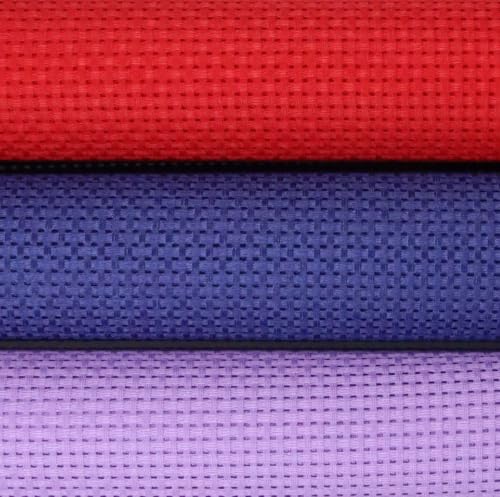 Image of KCS 3 pc of 15 inch x 18 inch(38cmx45cm) 11 Count Cross Stitch Cotton Aida Cloth Needlework Rolled Fabric Box,11CT,Lavender+Royal Blue+Red