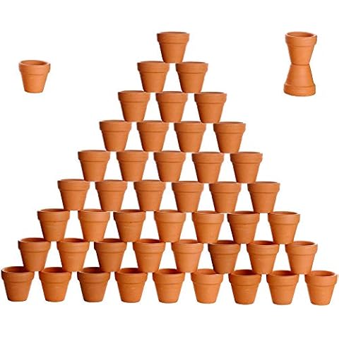 BESTTOYHOME 48 Pcs Small Mini Clay Pots 2'' Terracotta Pot Clay Ceramic Pottery Planter Cactus Flower Pots Succulent Nursery Pots- Great Plants,Crafts,Wedding Favor Cover