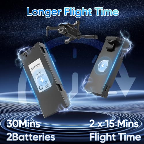 1080P Drone with Camera for Kids & Adults, Easy-to-Fly Foldable Drone for Beginners, One-Key Takeoff, 360° Flip, Gesture Selfie, Headless Mode, 2 Batteries, Great Gift for Boys - image 4