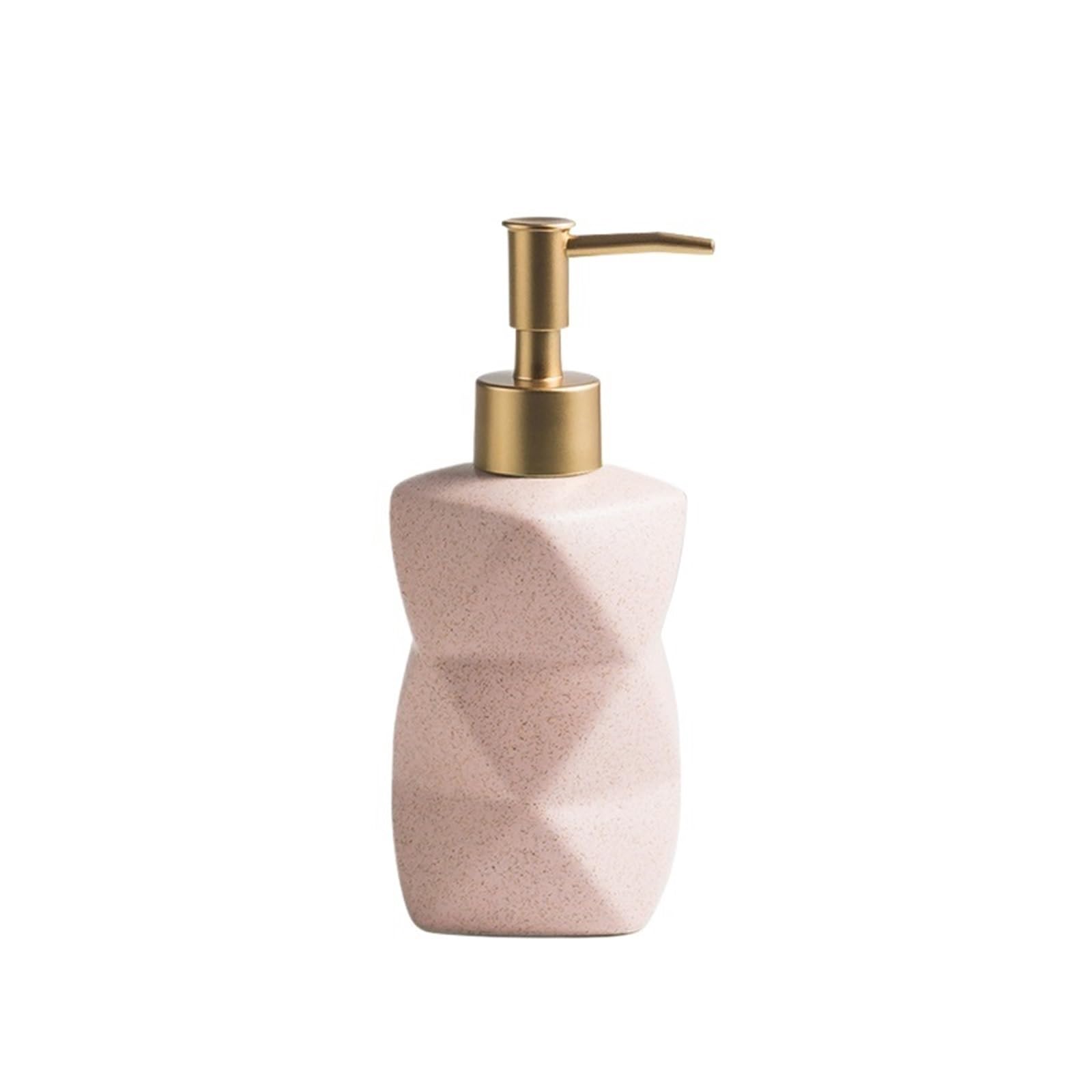 Soap Dispenser Simple Ceramic Lotion Pump Bottle 300ml Bathroom Shower Gel Soap Dispenser(Pink)
