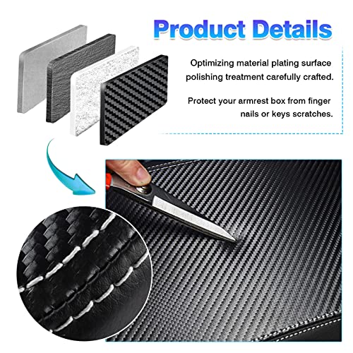 Image of Autorder Center Console Cover for Chevy /Chevrolet Trailblazer 2021-2025 2026 Accessories Carbon Fiber Armrest Cover Anti-Scratch Middle Console Pad Leather Armrest Protector