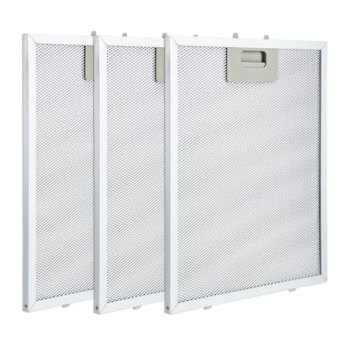 OMIGA Grille Hotte Aspirante 3 Pièces Filtre pour hHotte Aspirante de Cuisine 320 x 260mm Compatible avec AEG Whirlpool et autres pour Hottes Aspirantes de Nombreuses...
