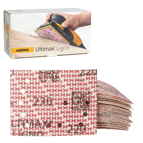 Image of Mirka Ultimax Ligno 3x4 in 220 Grit Wood Sanding Sheets Hook & Loop 50 Pack
