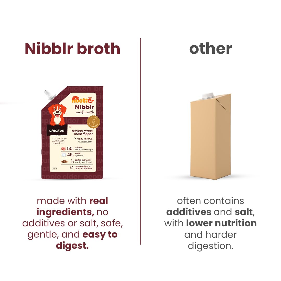 Nootie Chicken Bone Broth for Dogs & Cats | Slow-Simmered 12+ Hours | Collagen + Glucosamine | Gut Health & Joint Support | Hydrating Meal Topper | Preservative-Free | Pack of 3 4