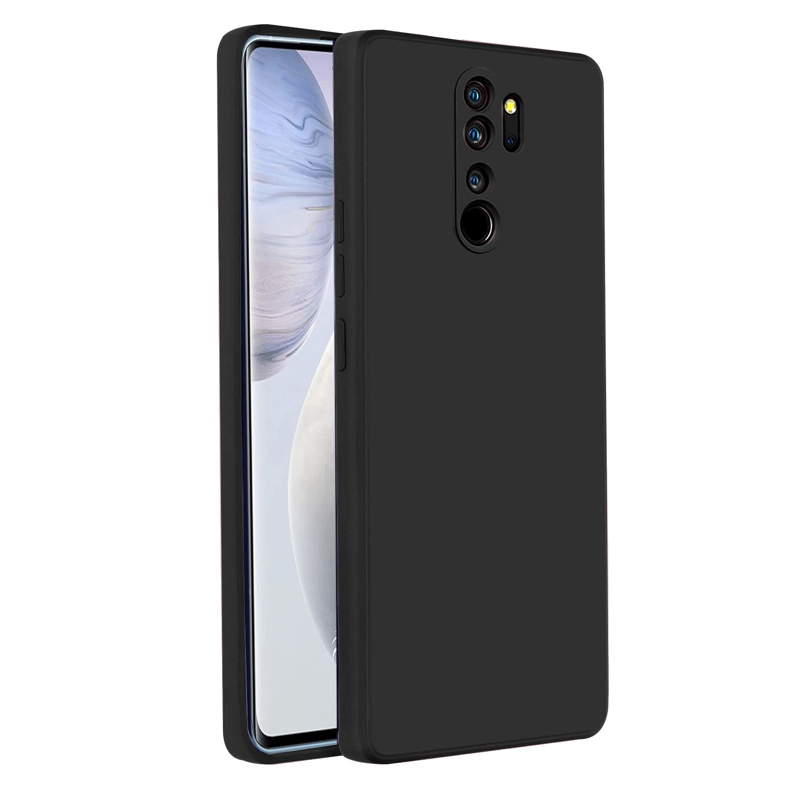 LIRAMARK Silicone Soft Back Cover Case for Redmi Note 8 Pro (Black)