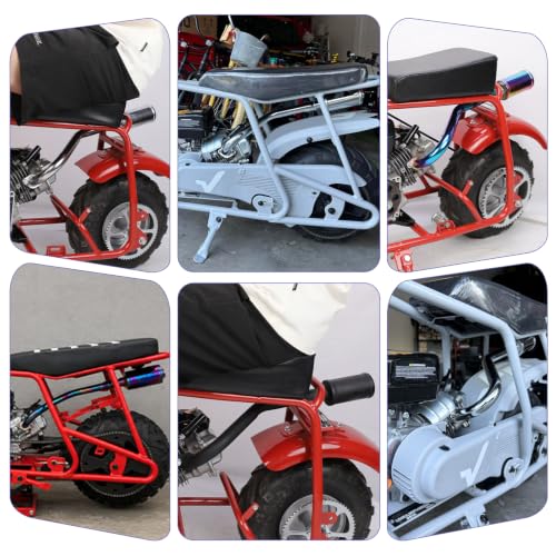 Image of Central Long Mini Bike Exhaust Header Pipe Muffler Kit Compatible with Coleman CT100U GMB100 79cc 3HP Engine 154F 3.0HP Predator 98cc GPS Rascal 98 Lite Minibike Parts Colorful