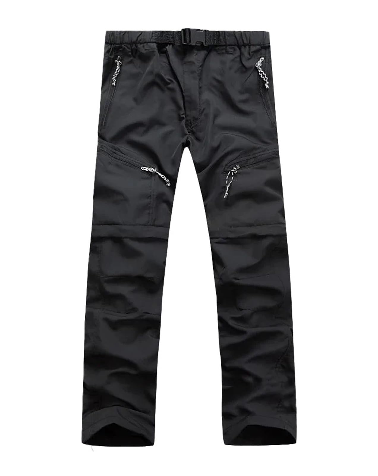 Pantalones de senderismo convertibles secado rápido for hombre y mujer, con bolsillo cremallera desmontable, aptos for ciclismo, pesca trekking Para Outdoor(Black,S)