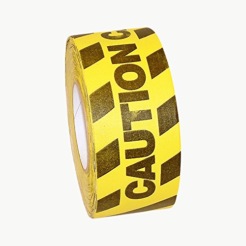 Pro Tapes Printed Pro-Gaff Cinta Gaffers: 3 in x 55 yds. (Amarillo con impresión en Negro Caution Cable y Rayas Negras)