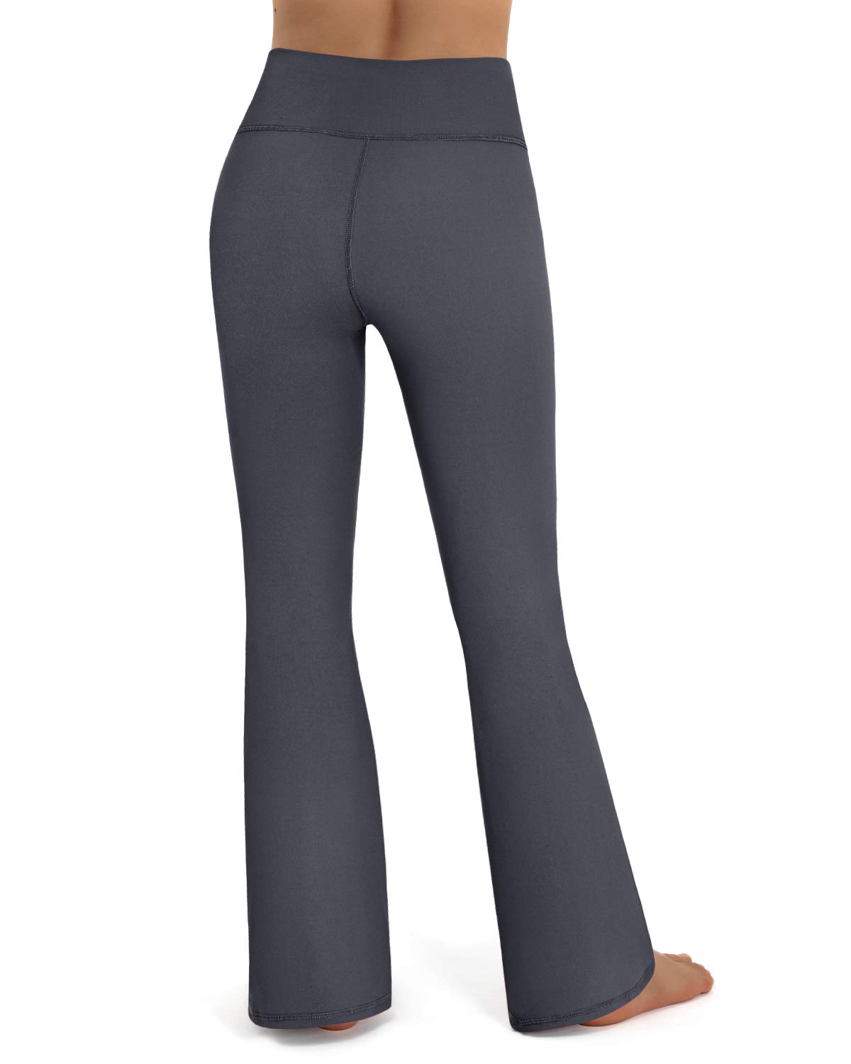Promover Pantalon de Yoga Femme Stretch Taille Haute Leggings Sport pour Femmes Long Bootcut Flared Confortable(Gris,XXL,Taille Normale)