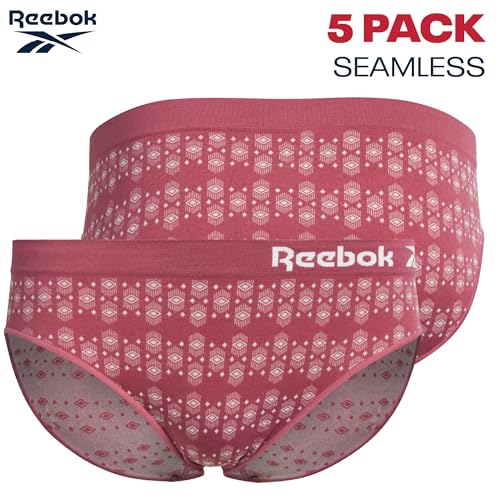 Image of Reebok Womens Bikini Underwear - 5 Pack Soft Stretch Performance Tag Free Briefs Bikini Panties Seamless Underwear for Women