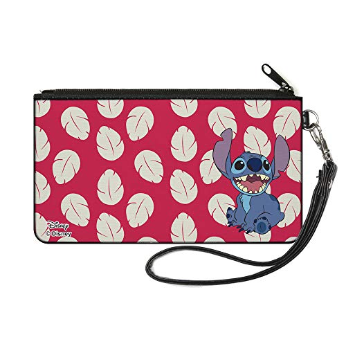 Buckle-Down Women's Standard Zip Wallet Lilo & Stitch Small, Red/Blue, 6.5