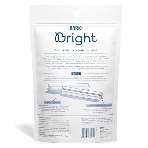 Bark Bright Dental Sticks For Large Dogs Chews, 12.2 Oz., Count Of 15 #TOP1