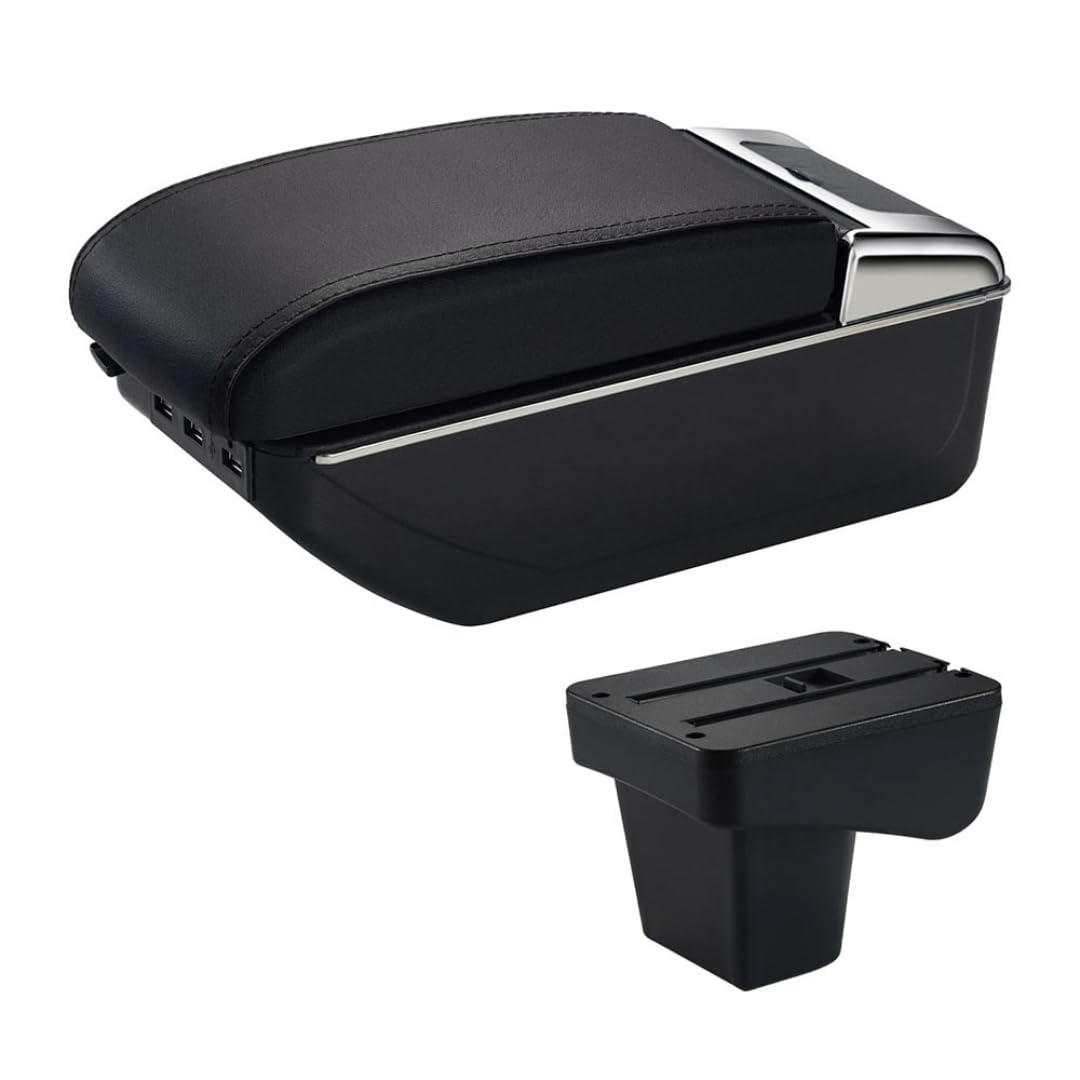 Toiumops Armrest for Suzuki Vitara, Car Armrest Box Center Console Store Box(C2 Black Line USB)
