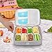 WETRBWEH Snack Box Container with Insulated Cooler Bag, Divided Serving Tray with Lid and Handle Beach Essentials, Snackle Box Veggie Fruit Tray with 8 Compartments & 8 Forks & 2 Spoon