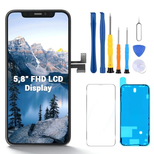 Wvoillty Display für iPhone 11 Pro 5 8 Zoll LCD FHD Ersatzbildschirm mit Touchscreen Digitizer Rahmen & Reparaturset Komplettset für Display Austausch