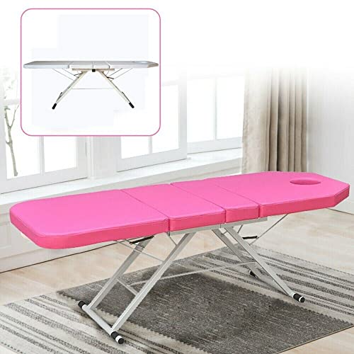 Portable Massage Bed,Foldable Massage Table Bed Therapy Adjustable Backrest Beauty Salon SPA Recliner 3 Folded Couch Salon Portable Tattoo Bed Couch Headrest Support PU Chair (White) - Image 5