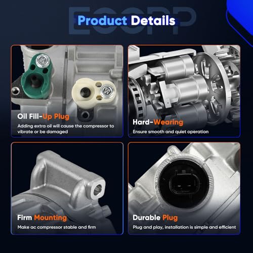 Image of ECCPP AC Compressor for Toyota RAV4 Camry 2.5L 2013-2024 | for Lexus ES250 2.5L 2021-2024 Fast Cooling Air Conditioning Compressor