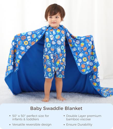Image of Premium Baby Blankets, Soft Viscose from Bamboo Blanket for Boys and Girls, Nursery Crib Bedding Quilt for Newborn and Toddler, Cooling for Hot Sleepers, 50'' x 50'' Cookies