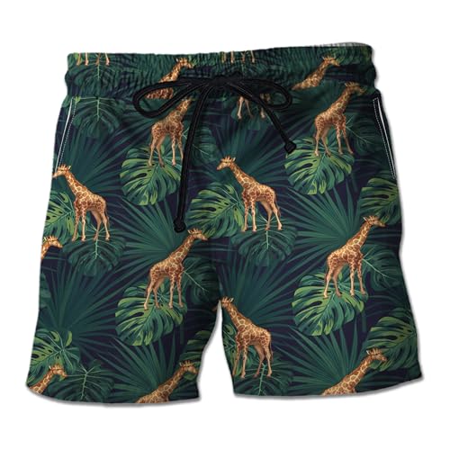 Giraffe Mens Swim Trunks - Zoo Animal Swimming Trunk for Men - Beach Shorts, Mens Swim Shorts 79