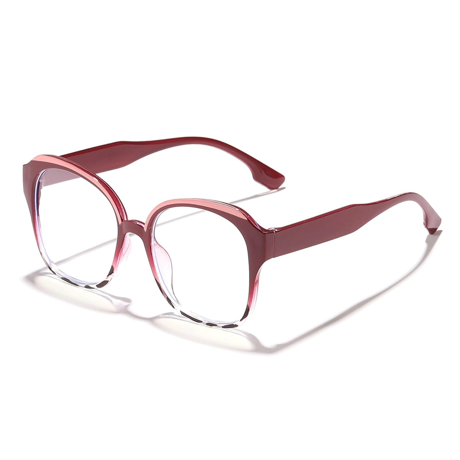 KLJUddGY Vintage Eyewear Frames Anti-Blue Light Glasses Spectacles for Computer Non Prescription Eyeglasses Reading Glasses Decorative(Rot)