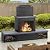 Sunjoy Outdoor Fireplace, Patio Wood Burning Steel Fireplace with Chimney, Log Holders, Fireplace Tool and PVC Cover, Black