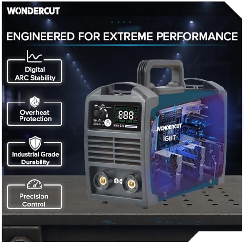 Image of WONDERCUT 220A ARC Inverter Welding Machine WC-MMA-220-B | VRD & IGBT Anti-Shock Safety System | ARC Force Control | Advanced Touch Panel with Hot Start, Anti-Stick Functions