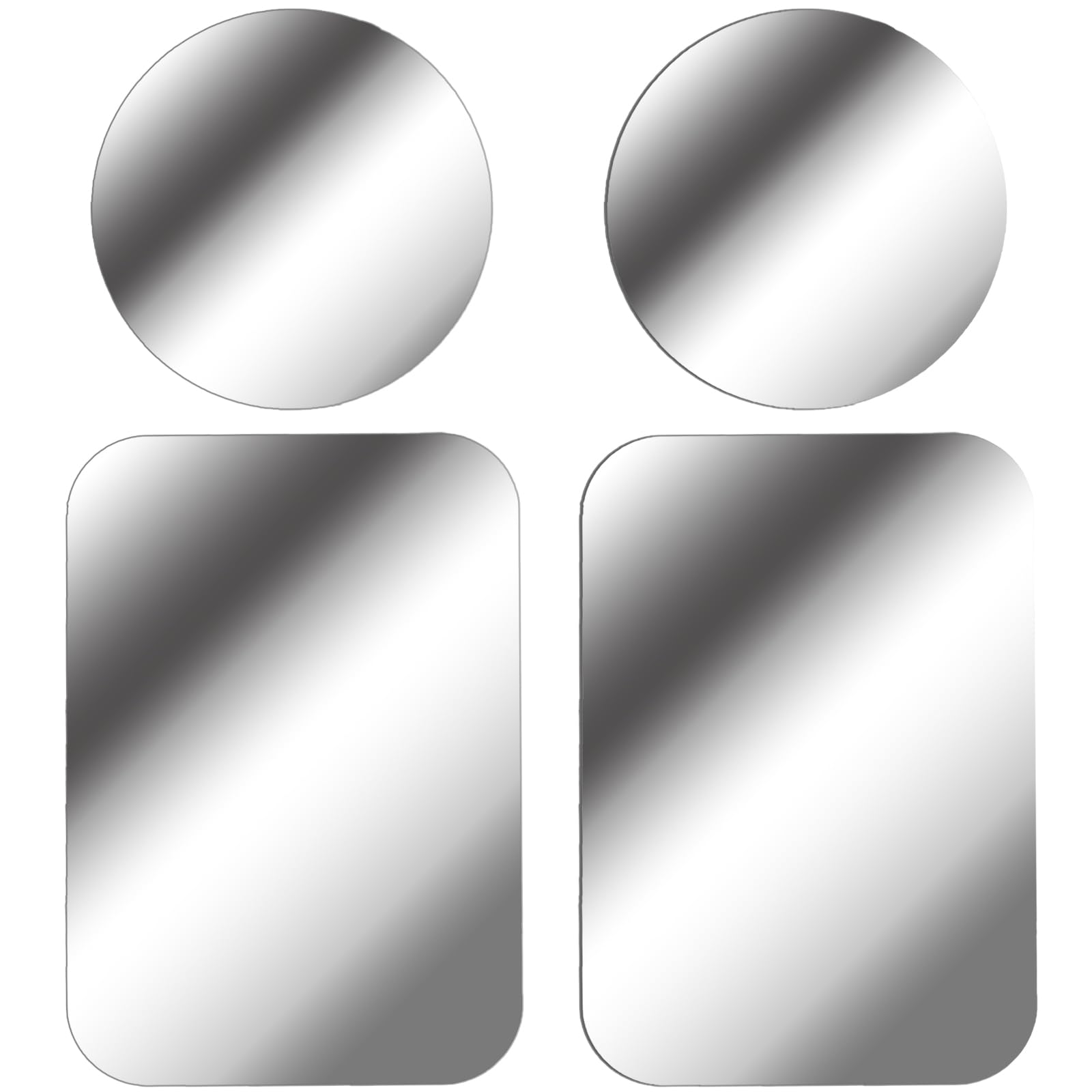 TENOC Placas de metal para montaje magnético para teléfono, accesorios de conversión de soporte magnético universal para coche, 4 unidades, color plateado