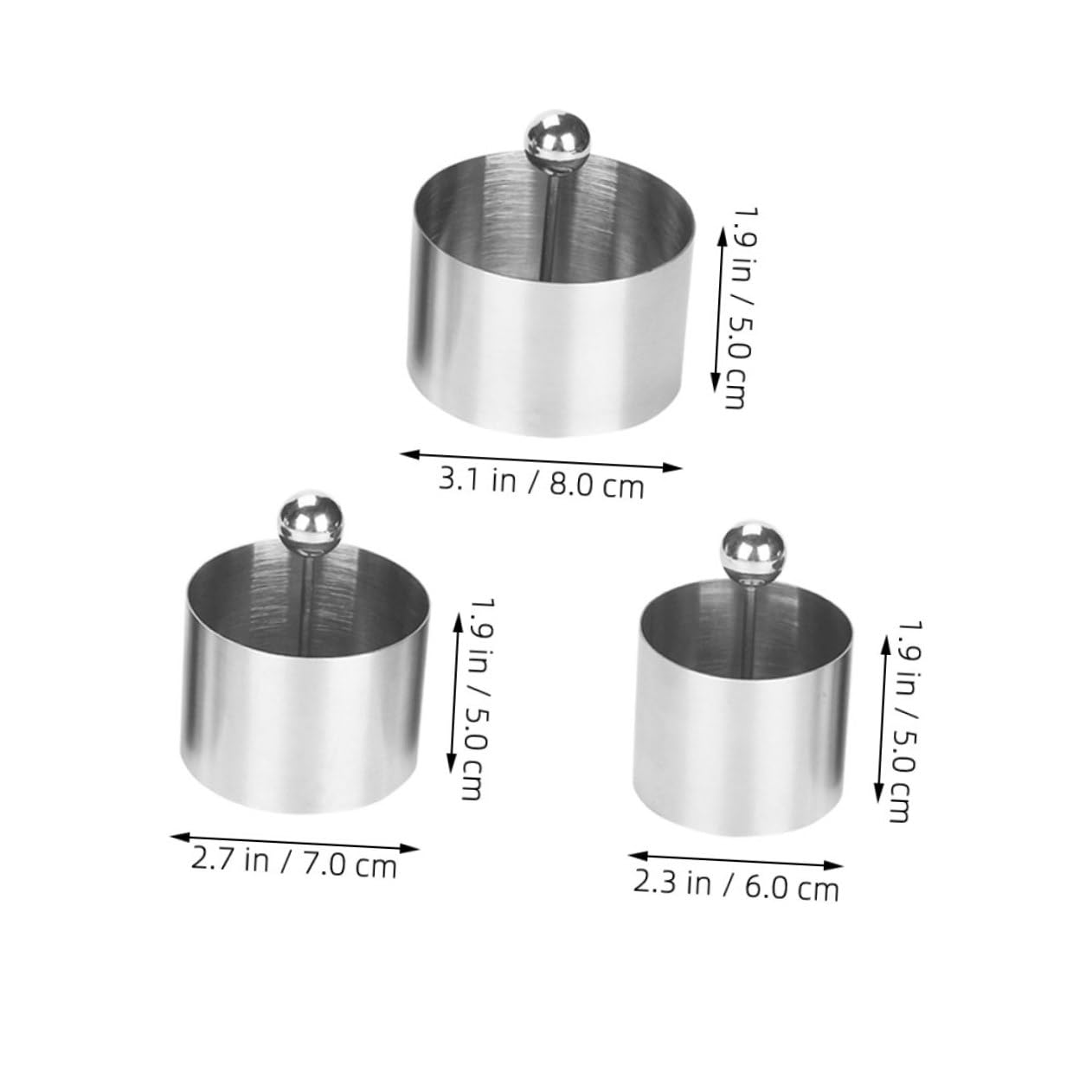 Garneck Stainless Steel Round Molds Cold Dish Decoration Supplies Mousse Ring Mold for Cooking