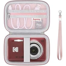 حقيبة حمل متوافقة مع كاميرا KODAK PIXPRO FZ55 / FZ53 / FZ45 / FZ43 16MP الرقمية ، حقيبة تخزين كاميرا Vlogging مع جيب شبكي لكابل USB ، بطارية ، بطاقة SD ، الذهب الوردي