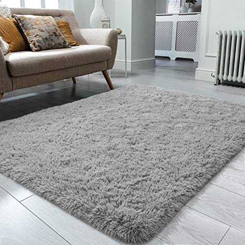 Ompaa Fluffy Rug, Super Soft Fuzzy Gray Area Rugs for