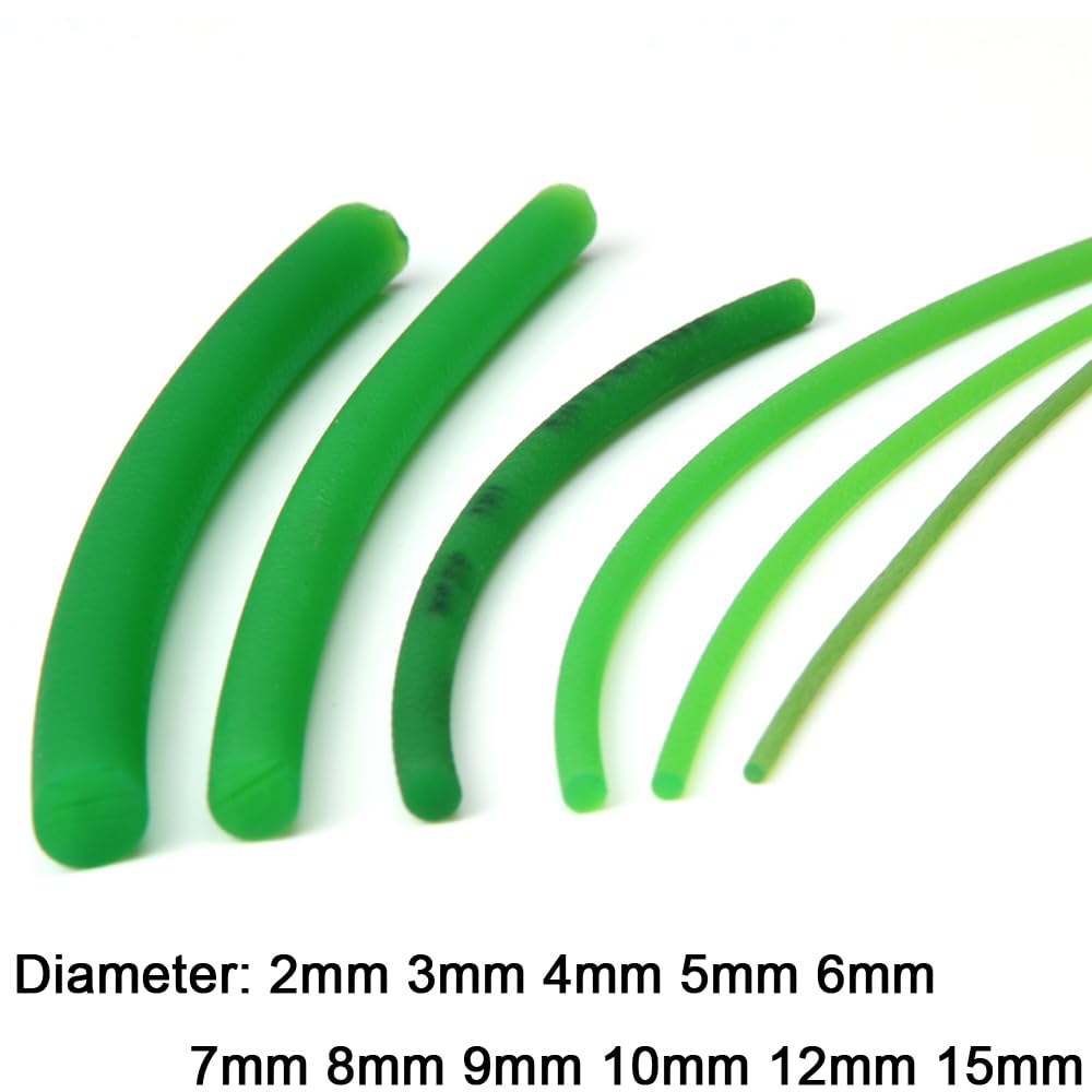 1/2/3/5M zielone poliuretanowe pasy przenośnikowe PU okrągły pasek napędowy średnica topliwego sznurka 2 mm /3 mm /4 mm/ 5 mm /6 mm/ 7 mm/8 mm/10 mm/ 12 mm/ 15 mm (rozmiar: 5 metrów, kolor