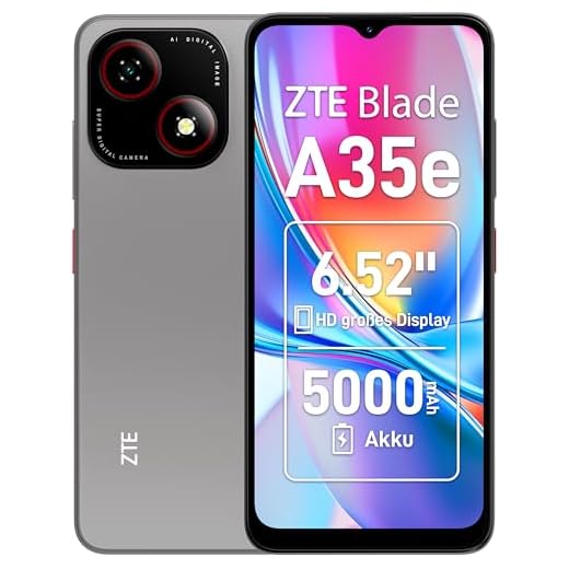 ZTE Blade A35e, Android-Handy, Smartphone ohne Vertrag: 2GB+64GB Speicher, Silvery Gray, 5000 mAh Batterie & 6.52" HD+Display