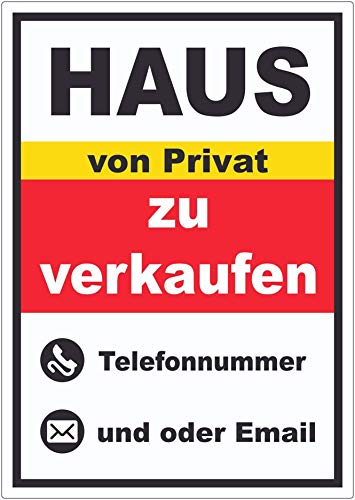 Haus zu verkaufen von Privat Hochkant Aufkleber A2 (420x594mm)