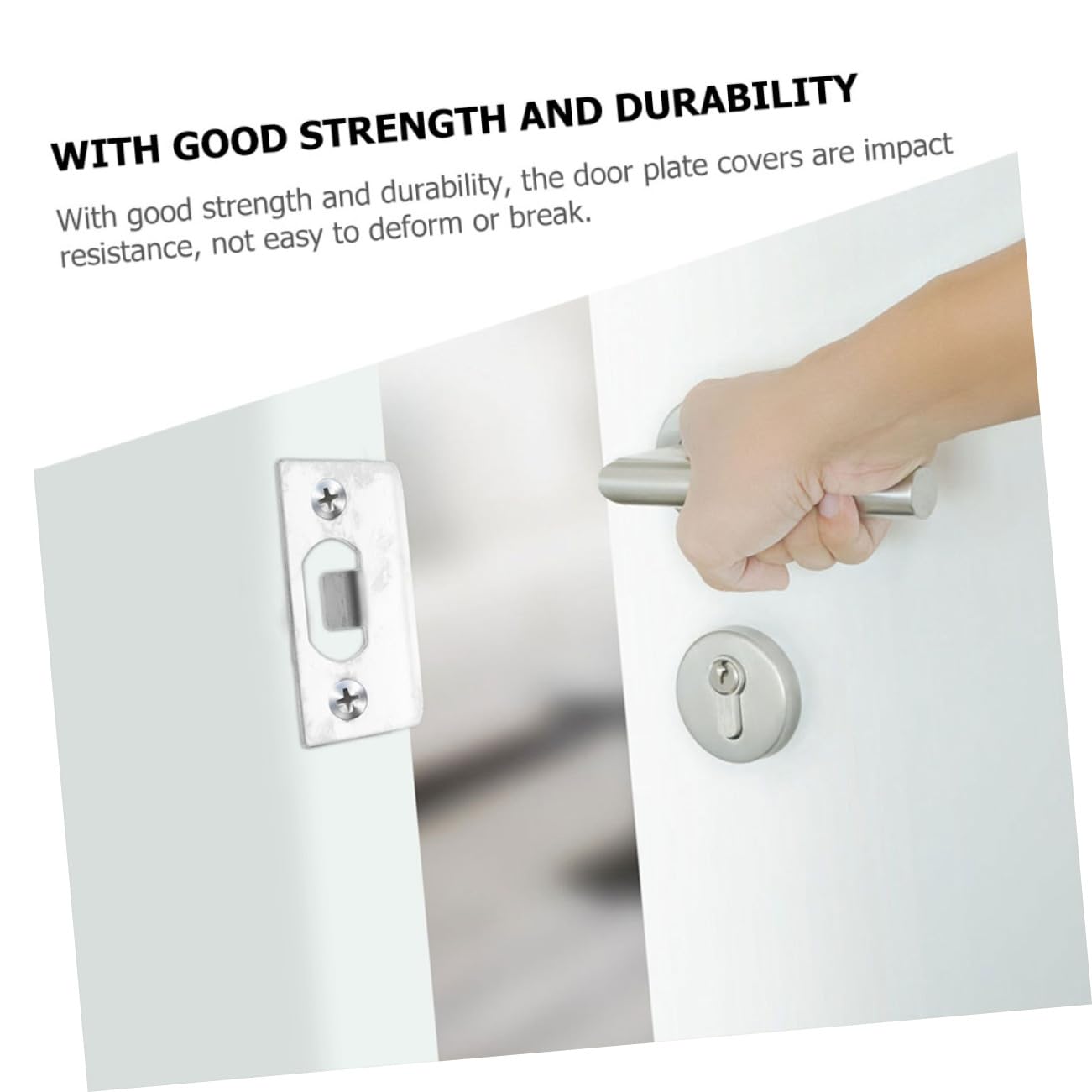 Hemobllo 5 Ensembles Guide De Serrure De Porte Intérieur Gâches De Sécurité Pour Portes Extérieures Loquet Plaque De Renfort De Porte Avant Plaque De Grève Acier Inoxydable 4 Pièces * 5
