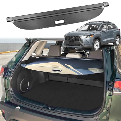 Image of Cargo Cover for Toyota Corolla Cross 2026 Accessories 2025 2024 2023 2022, Retractable Trunk Cover luggage Security Cover Shield Shade for Corolla Cross Accessories (Not for Corolla /,Leather)