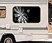 3D Autoaufkleber Sport Dart Pfeil Dartscheibe schwarz weiß Wohnmobil Auto KFZ Fenster Sticker Aufkleber 21A870, Größe 3D sticker:ca. 45cmx27cm