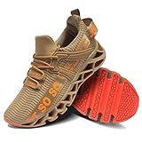 Vivay Herren Laufschuhe Sneaker Anti-Rutsch Atmungsaktiv Walking Joggingschuhe Fashion Fitness Turnschuhe,Gold,EU42