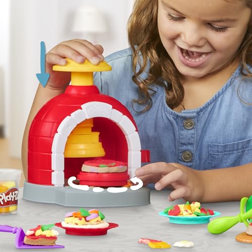 Play-Doh Kitchen Creations Pizza Oven Playset with 6 Cans & 8 Accessories, Back to School Classroom Supplies, Play Food & Cooking Toys, Preschool Toys, Ages 3+ - Image 10