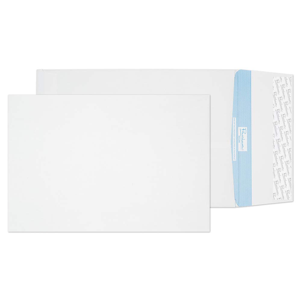Blake Premium Secure C4 324 x 229 x 25 mm Tear Resistant Gusset Pocket Peel and Seal Envelopes (TR9900) White - Pack of 100